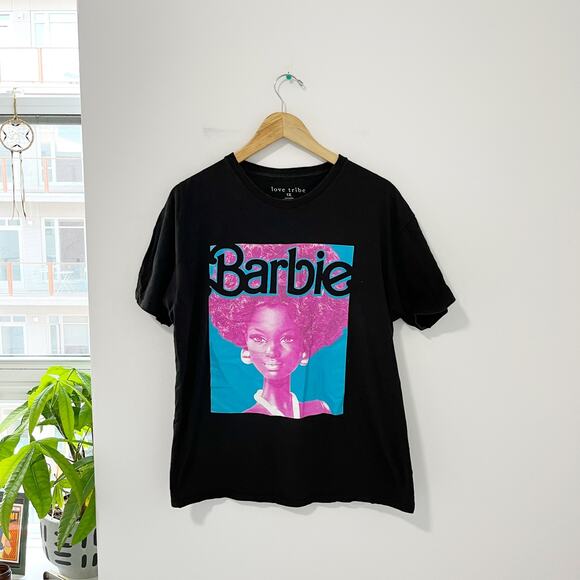Love Tribe Black Barbie Short Sleeve Graphic Tee Size 1X - Picture 1 of 3